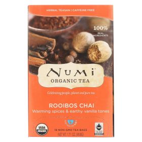 Numi Tea Organic Herbal Tea - Rooibos Chai - Case Of 6 - 18 Bags